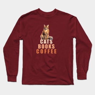 Cats, Books, Coffee II Long Sleeve T-Shirt